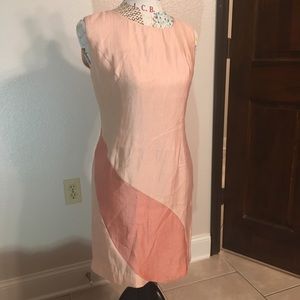 Livfer 60’s style peach mod sheath dress